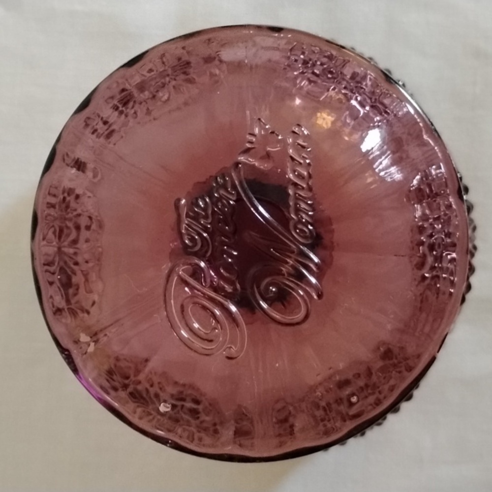 PIONEER WOMAN ADELINE PLUM FOOTED EMBOSSED GLASS DESSERT OR SUNDAE CUP - Picture 3 of 8